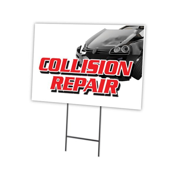 Signmission Collision Repair Yard Sign & Stake outdoor plastic coroplast window, C-1216 Collision Repair C-1216 Collision Repair - main